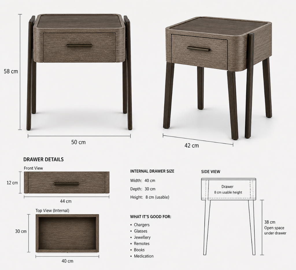 Nikos Bedside Table