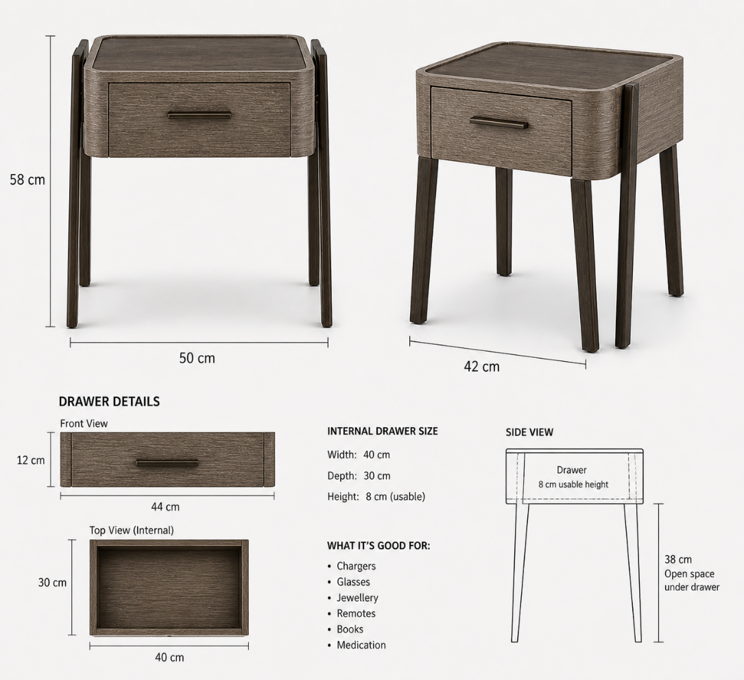 Nikos Bedside Table